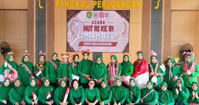 Semarak HUT ke-81 RI, Kodim 0604/Karawang Perkuat Kebersamaan Prajurit dan Keluarga Lewat Aneka Lomba