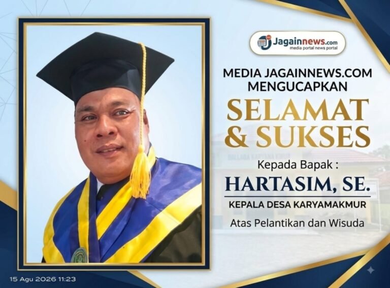 Selamat kepada Kades Karyamakmur H. Hartasim, S.E. Atas Pencapaian Akademiknya