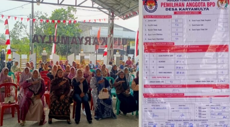 56 Warga Gunakan Hak Pilih, Yanti Mulyawati Jadi Peraih Suara Terbanyak BPD Karyamulya