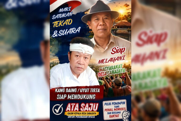 Ata Saju Maju di Pilkades Sabajaya, Bawa Visi Desa Maju, Aman, dan Bermartabat