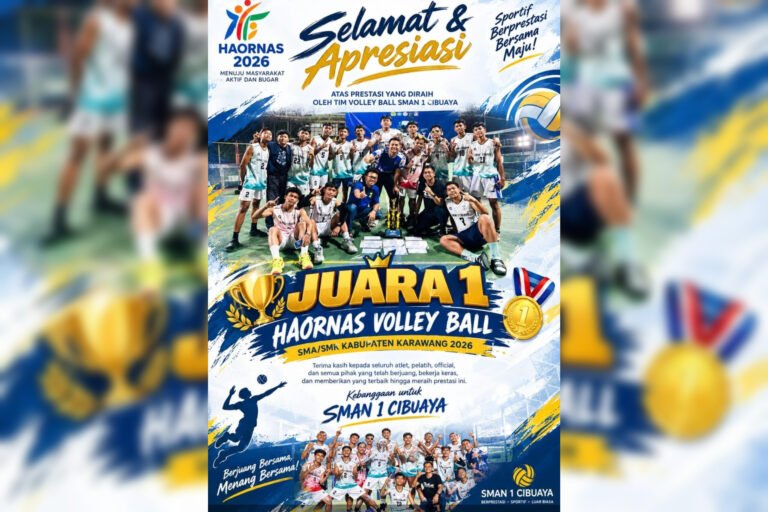 Gemilang! SMAN 1 Cibuaya Sabet Juara 1 Bola Voli HAORNAS 2026 Tingkat Kabupaten Karawang